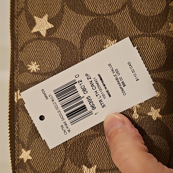 Coach Corner Zip Wristlet with Snowflake Print - Picture 8 of 10